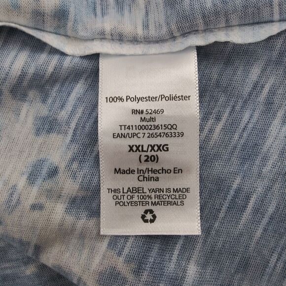 Time and Tru Shirt Womens Size XXL Blue Floral Beaded Long Sleeve Pullover Top - Picture 8 of 9